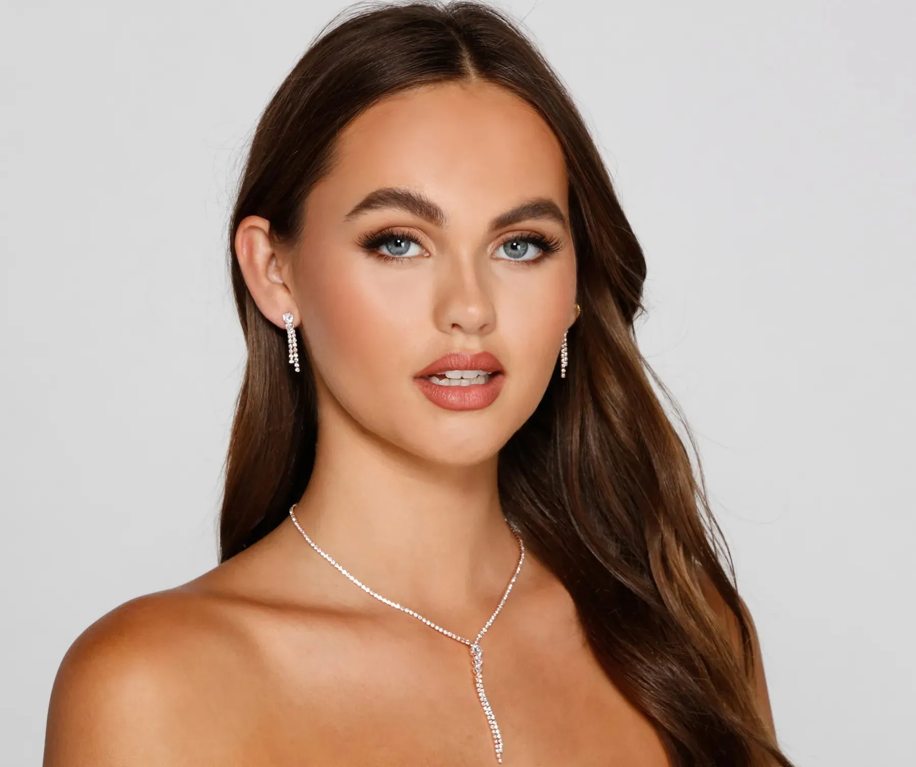 Ready To Stun Dainty Necklace And Earrings Set sold by Windsor