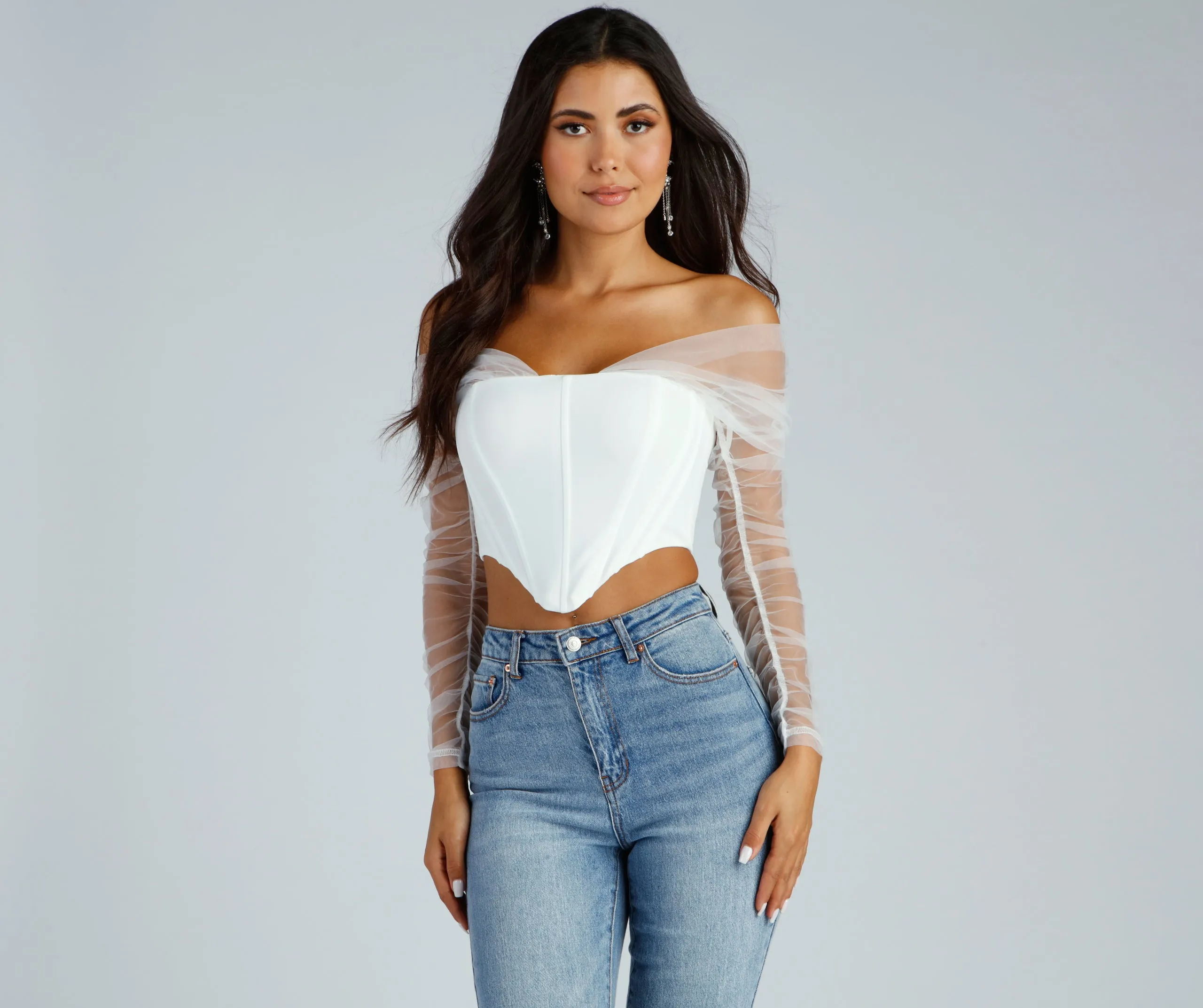 Chic Style Moment Cropped Corset Top sold by Windsor