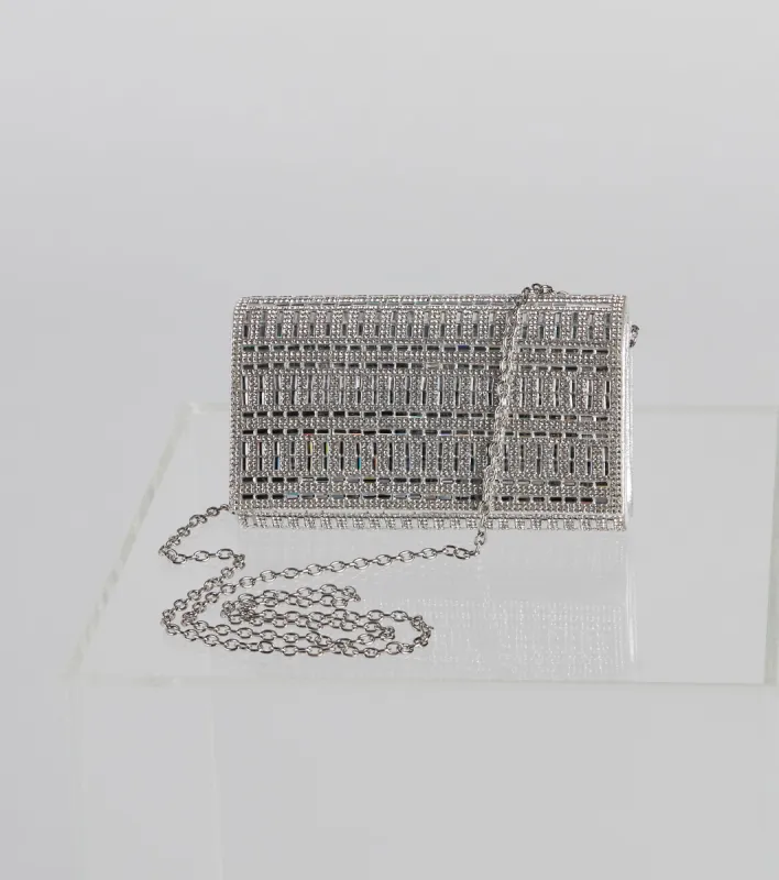 So Glam Rhinestone And Baguette Stone Clutch sold by Windsor