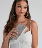 So Glam Rhinestone And Baguette Stone Clutch sold by Windsor