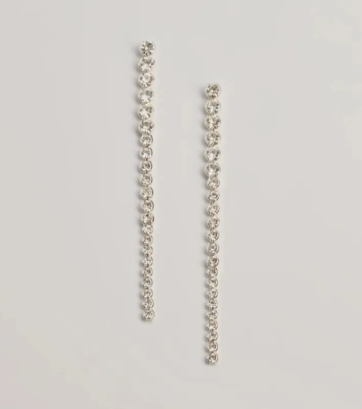 Sleek Styling Linear Rhinestone Earrings sold by Windsor