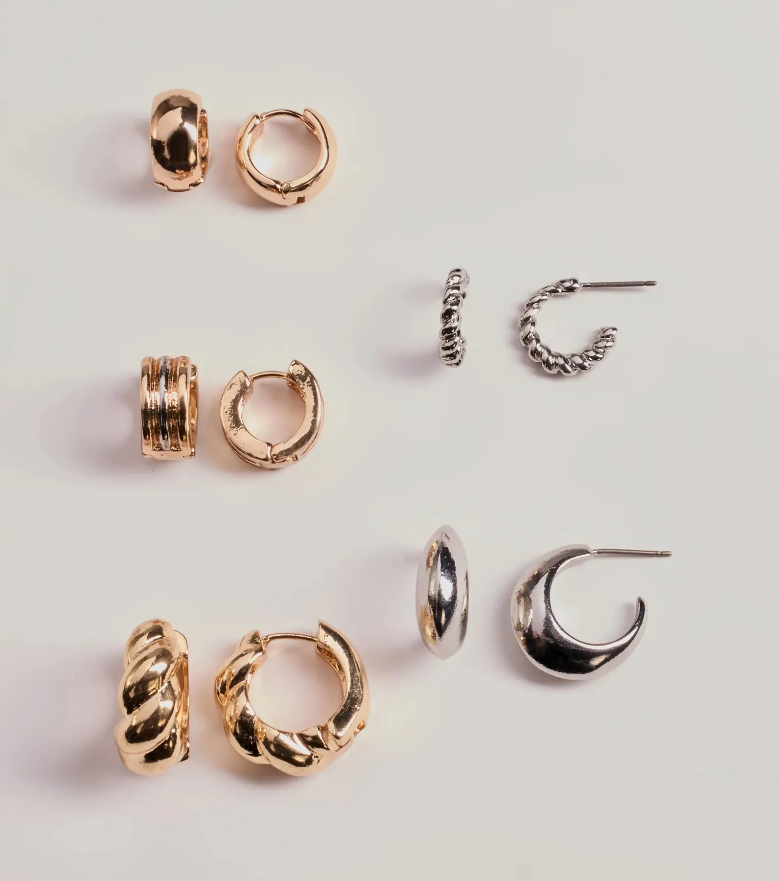 Trendy Mixed Metals Hoop Earrings Set sold by Windsor