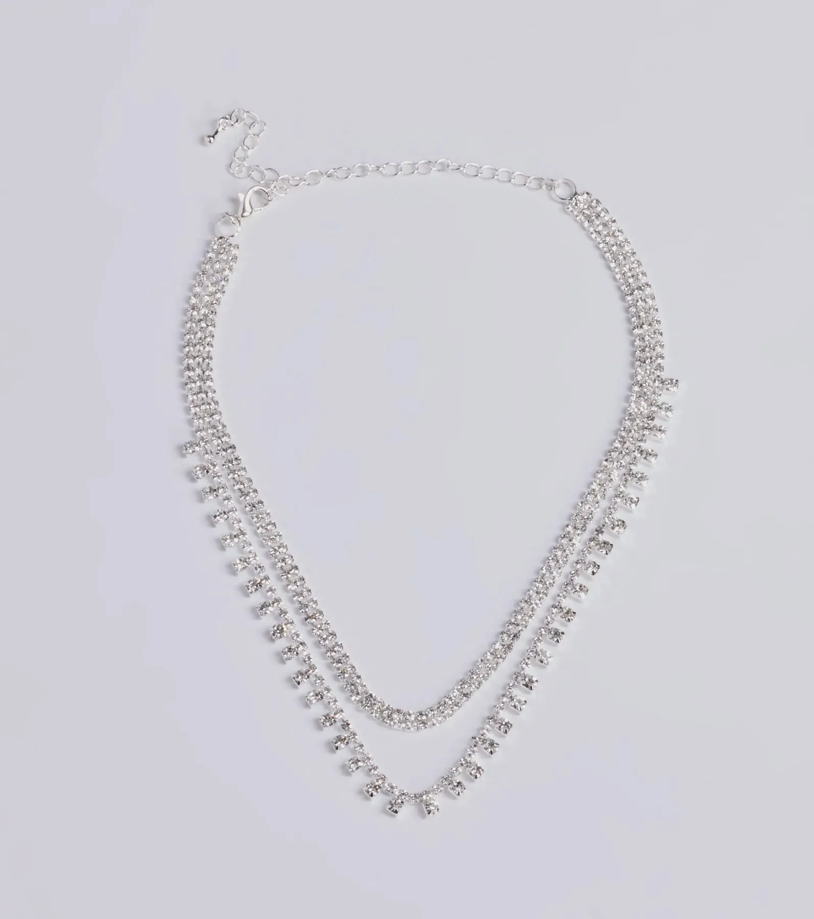 Glam Factor Layered Rhinestone Choker Necklace sold by Windsor