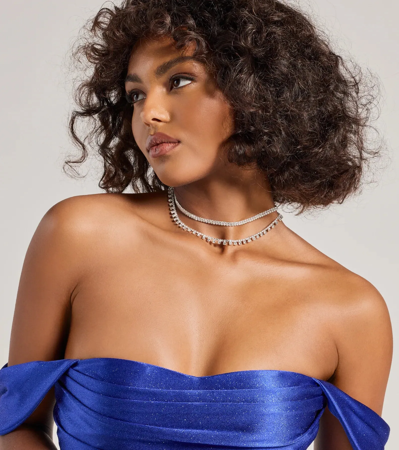 Glam Factor Layered Rhinestone Choker Necklace sold by Windsor product image thumbnail 3