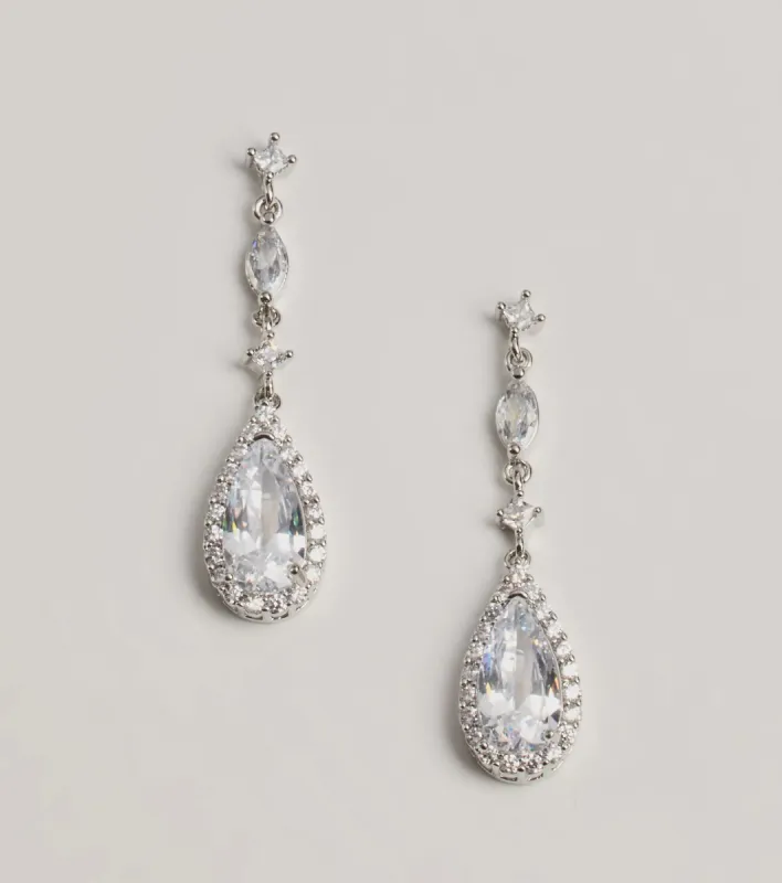 Memorable Dazzle Rhinestone Teardrop Earrings sold by Windsor