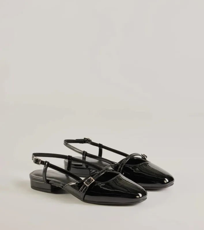 The Classic Faux Patent Leather Mary Jane Flats sold by Windsor