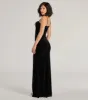 Gracie Velvet and Bow High Slit Mermaid Dress sold by Windsor