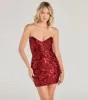 Lilian Sequin Strapless Lace-Up Mini Dress sold by Windsor