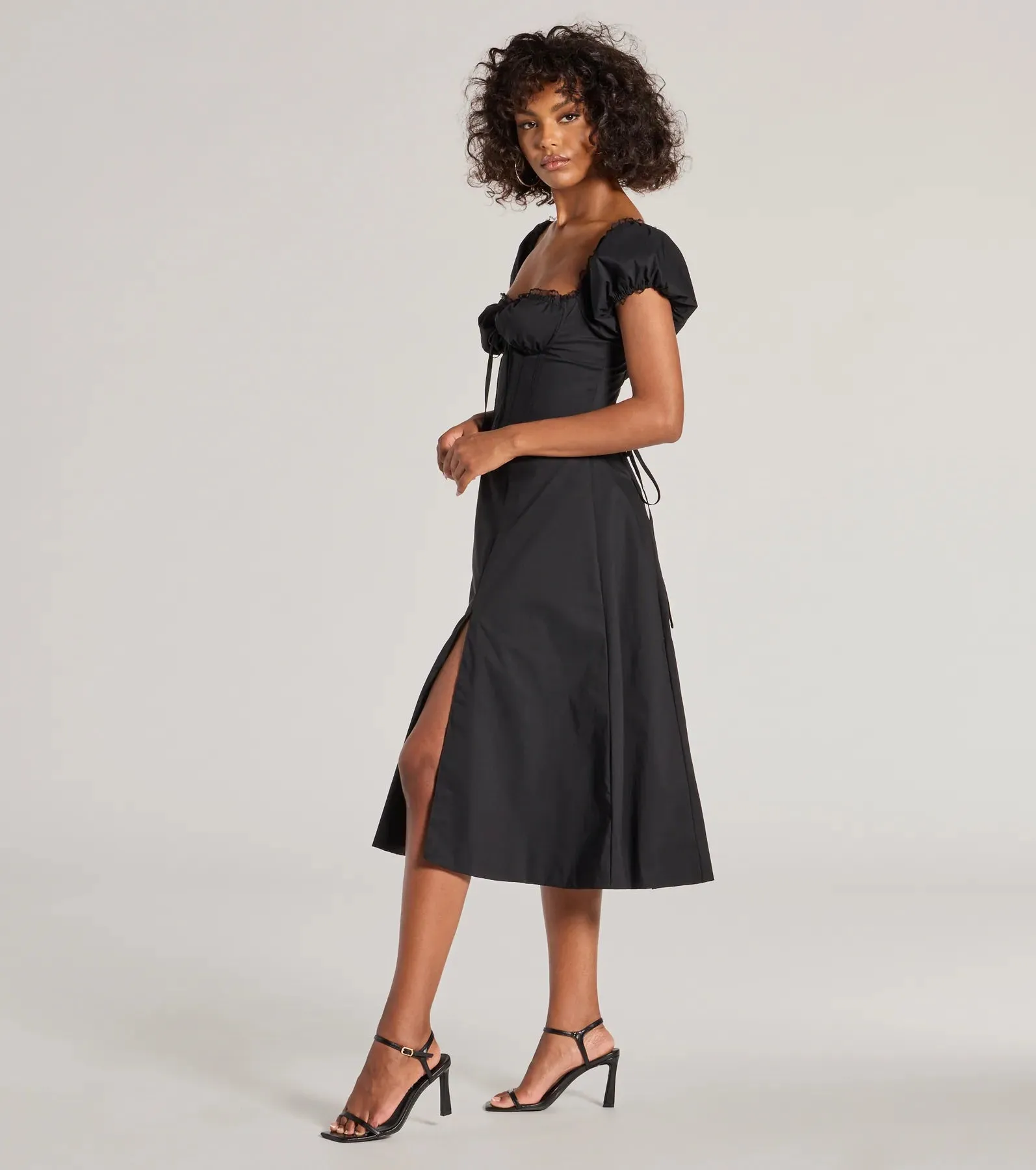 Flawless Puff Sleeve Corset Midi Dress sold by Windsor product image thumbnail 4