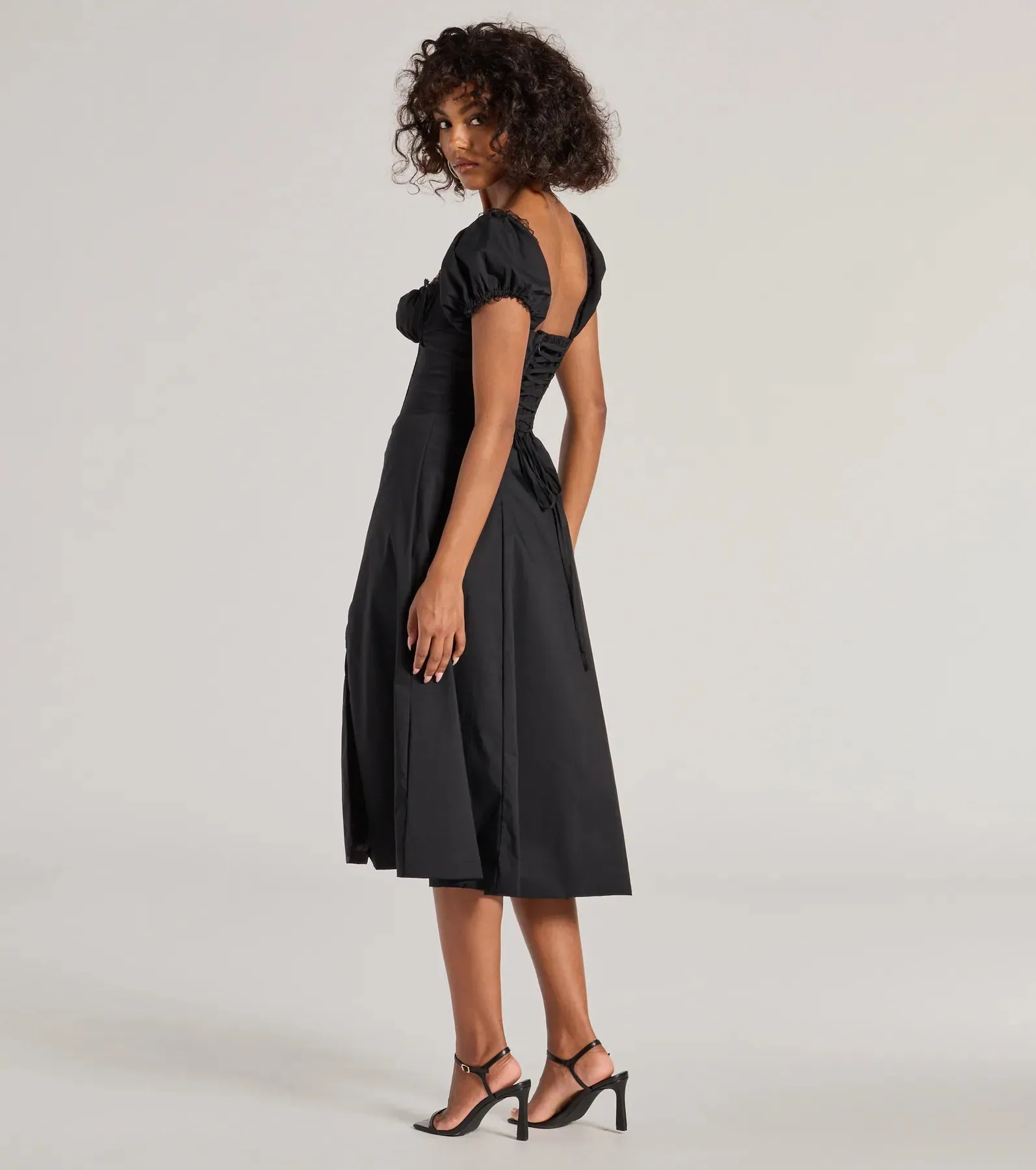 Flawless Puff Sleeve Corset Midi Dress sold by Windsor product image thumbnail 2