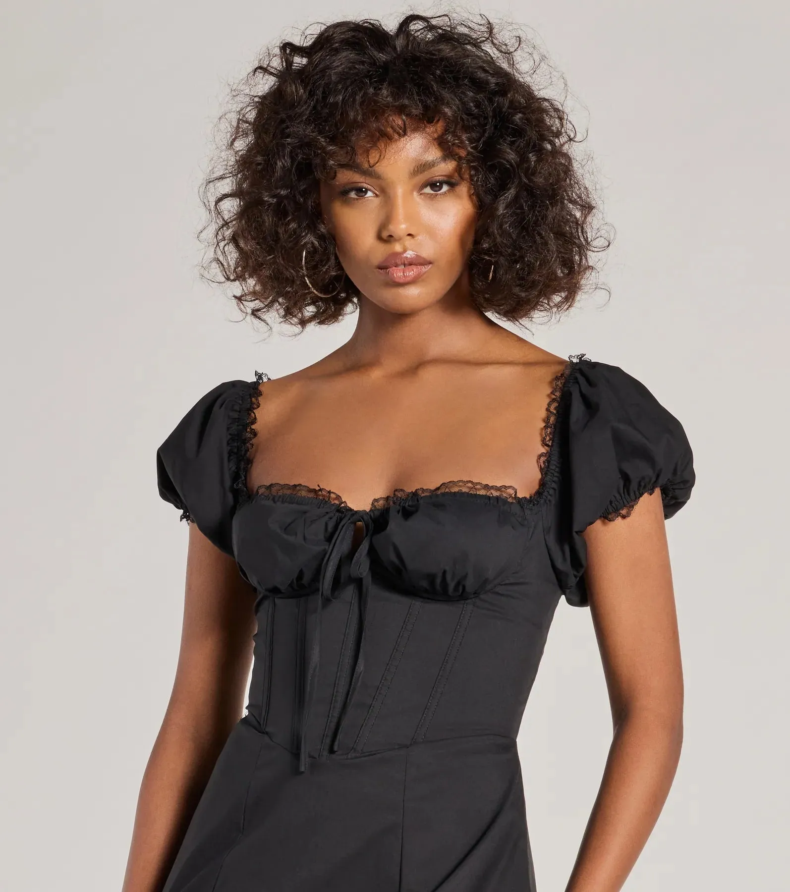 Flawless Puff Sleeve Corset Midi Dress sold by Windsor product image thumbnail 3