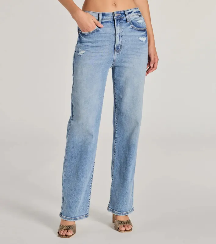 Basic Vibes High-Rise Straight-Leg Denim Jeans sold by Windsor