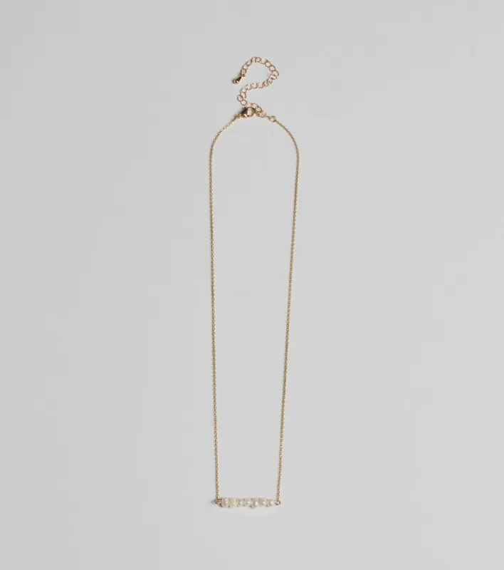 Pretty Faux Pearl Bar Necklace sold by Windsor
