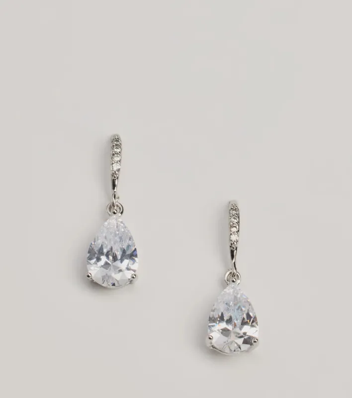 Glam Looks Teardrop Cubic Zirconia Earrings sold by Windsor
