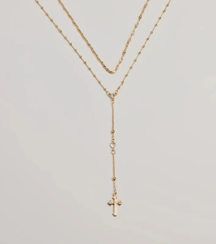Major Blessings Layered Cross Necklace sold by Windsor
