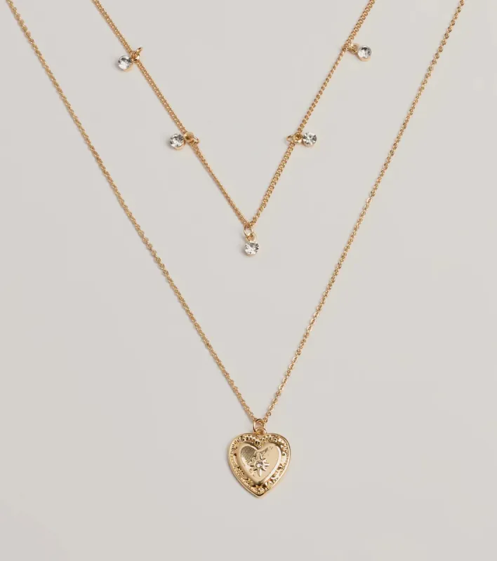 Fall In Love Heart Pendant Layered Necklace sold by Windsor