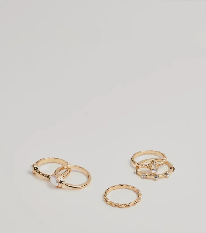 Effortless Glamour Five-Pack Ring Set sold by Windsor