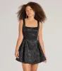 Glitzy Chic Sequin Woven Drop Waist Skater Dress sold by Windsor