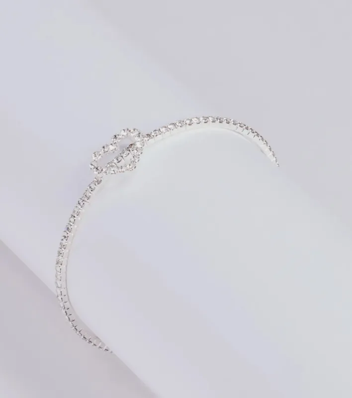 With Love Rhinestone Memory Wire Heart Bracelet sold by Windsor