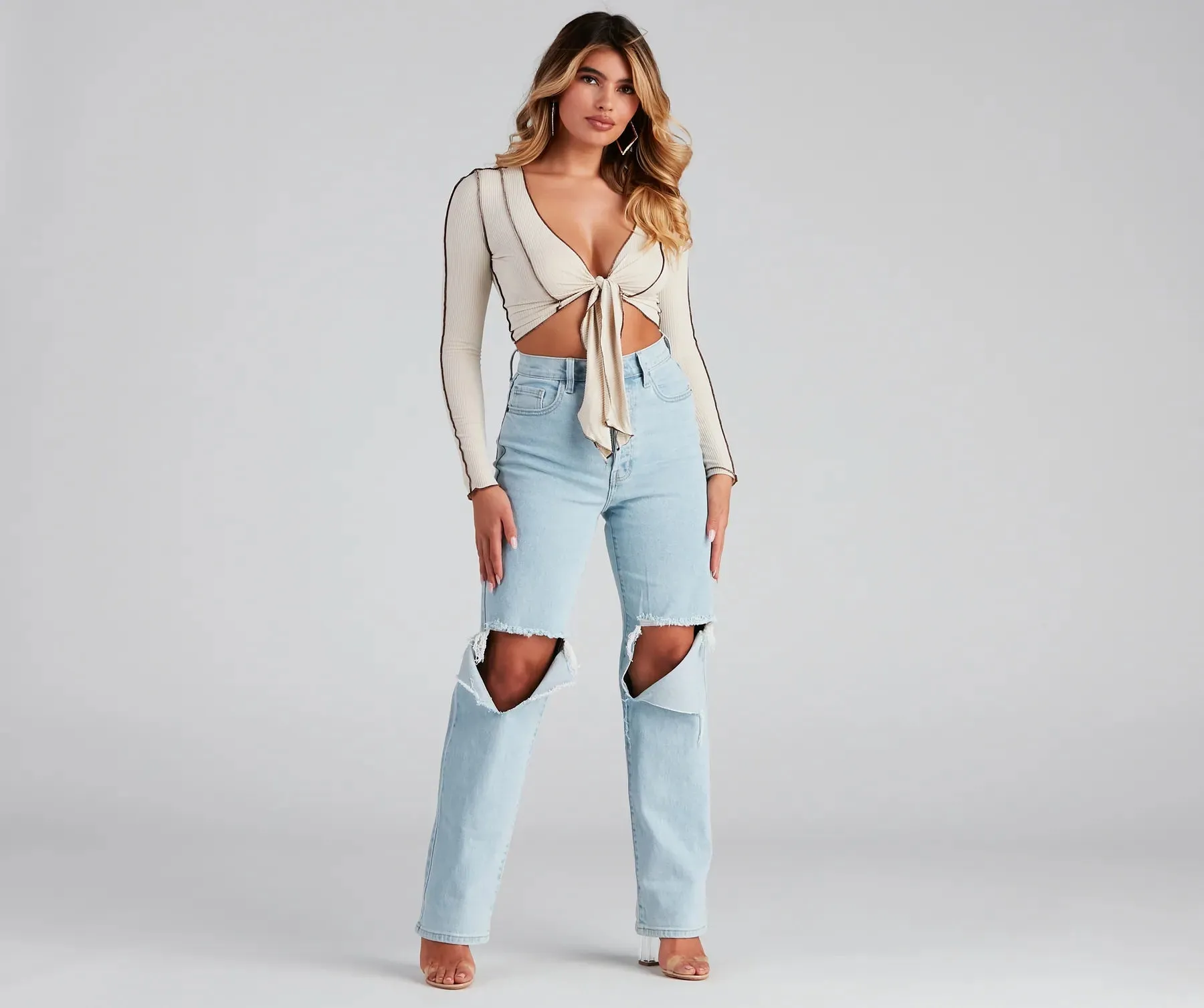 Good Vibes High Rise Boyfriend Jeans sold by Windsor product image thumbnail 2