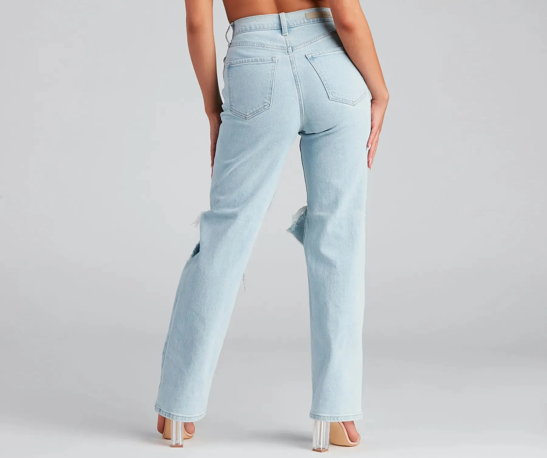 Good Vibes High Rise Boyfriend Jeans sold by Windsor product image thumbnail 3