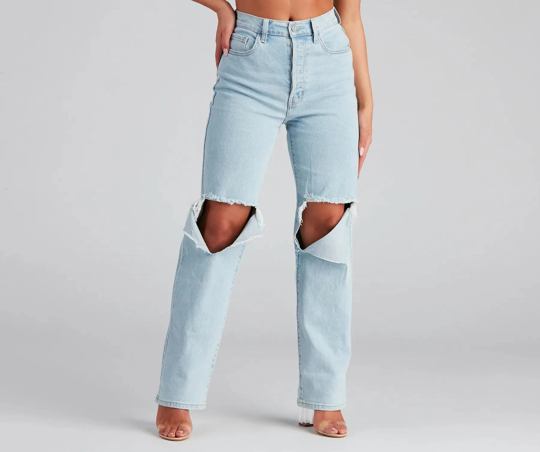 Good Vibes High Rise Boyfriend Jeans sold by Windsor