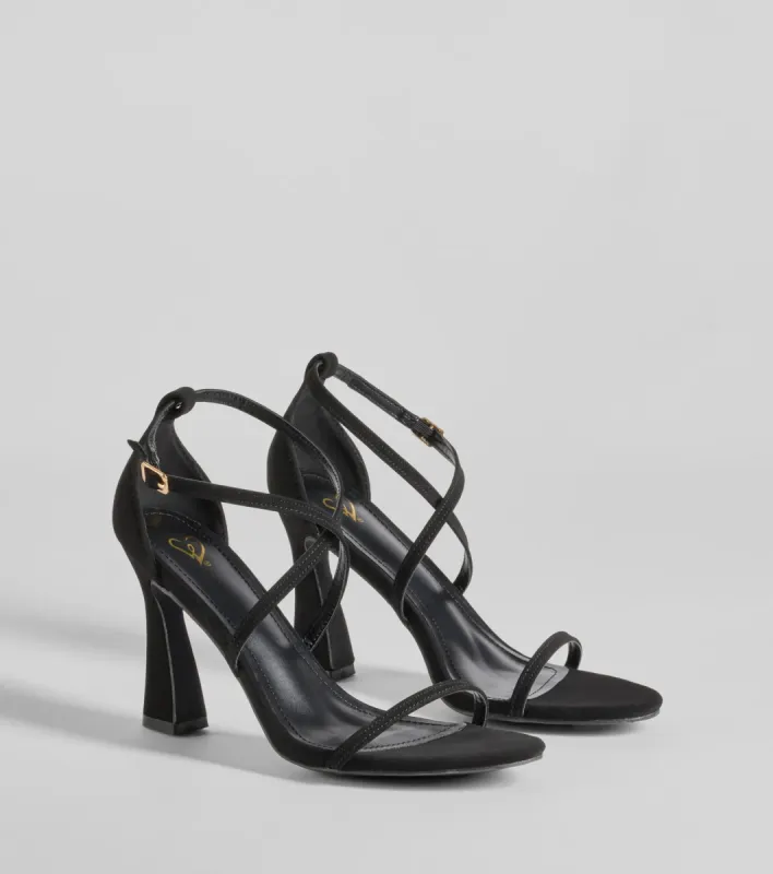 Ultra Modern Chic Strappy Nubuck Block Heels sold by Windsor