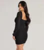 Alluring Shine Rhinestone Mesh Long Sleeve Mini Dress sold by Windsor