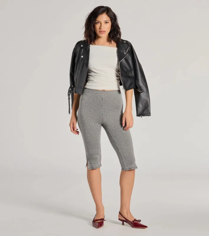 Cool Girl Vibes High Waist Gingham Capri Pants sold by Windsor