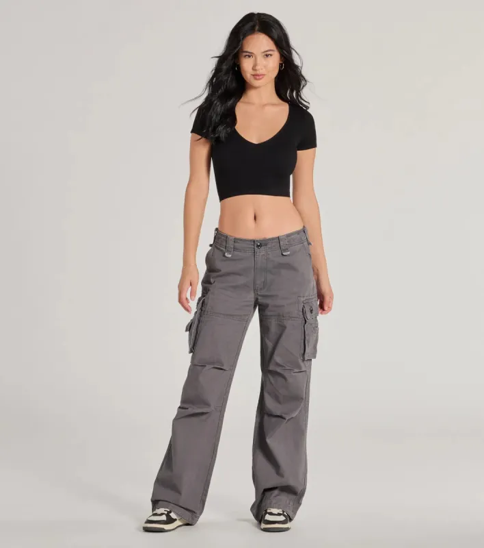 Step It Up Mid-Rise Twill Cargo Pants sold by Windsor