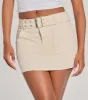 Casual Slay Mid Rise Belted Denim Skort sold by Windsor