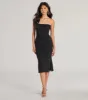 Glimmering Chic Glitter Mesh Strapless Midi Dress sold by Windsor