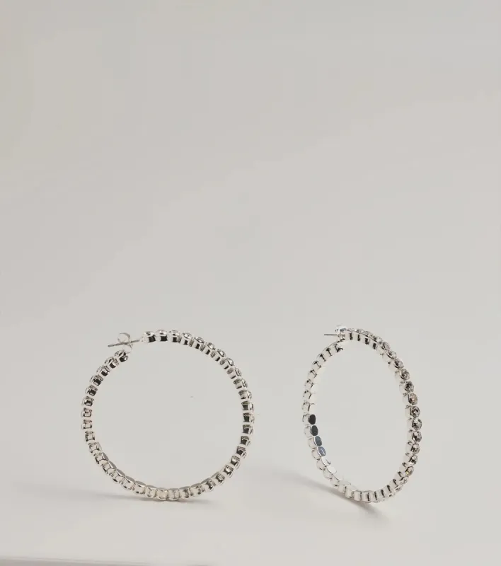 Stylish Staple Rhinestone Hoop Earrings sold by Windsor