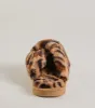 Wildly Chic Faux Fur Leopard Print Slides sold by Windsor