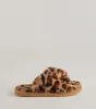 Wildly Chic Faux Fur Leopard Print Slides sold by Windsor