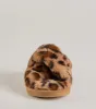Wildly Chic Faux Fur Leopard Print Slides sold by Windsor