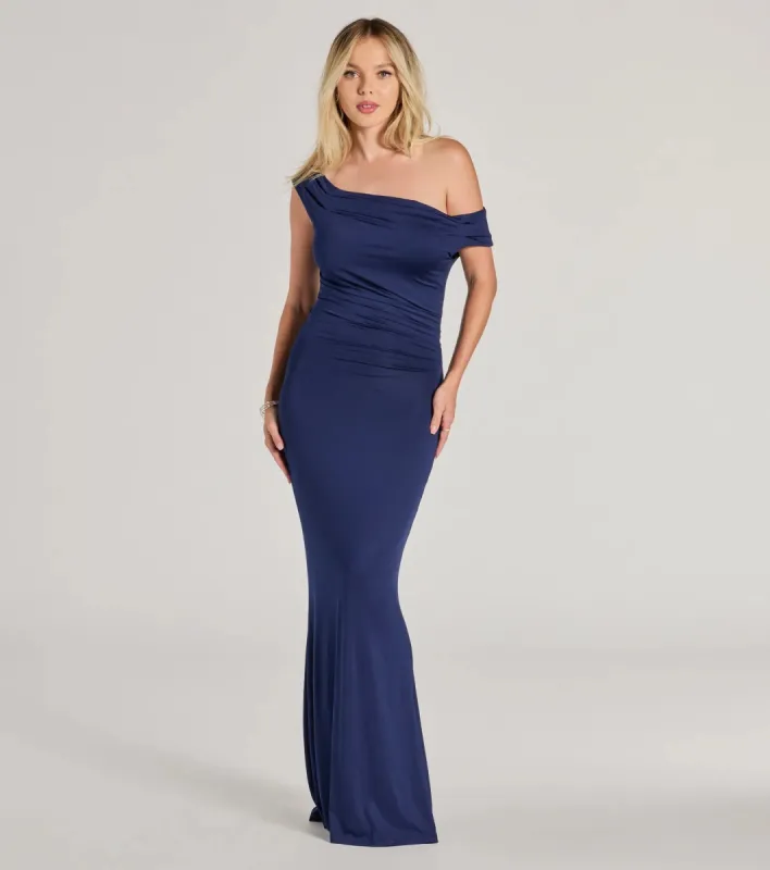 Teagan Sleeveless Cowl Neck Slim Formal Dress sold by Windsor