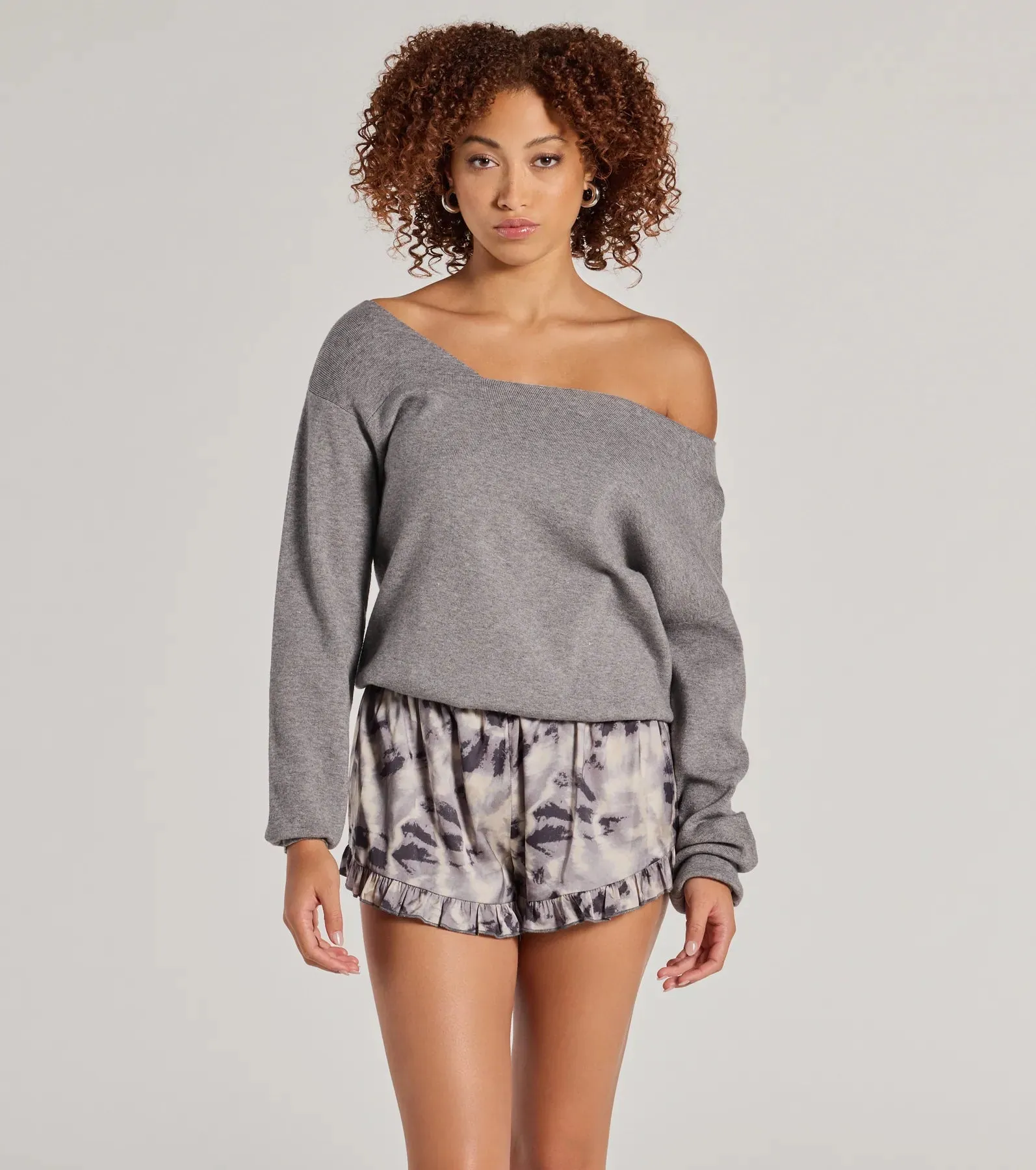 Cute Vibe Tie-Dye Satin Ruffled Shorts sold by Windsor