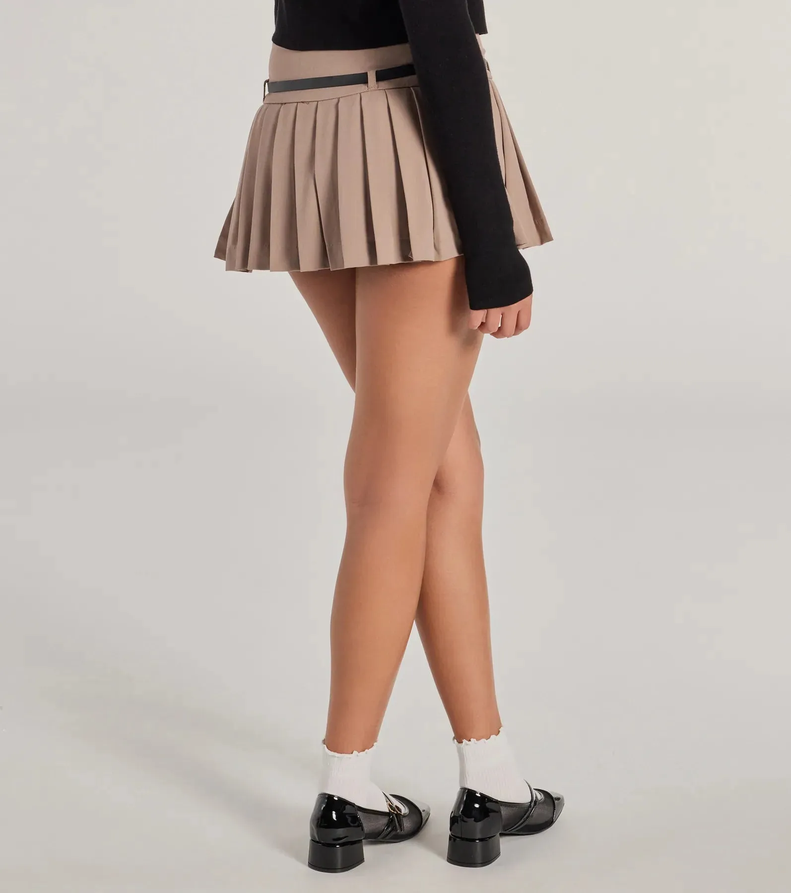 Pleated Perfection Drop Waist Belted Skort sold by Windsor product image thumbnail 2