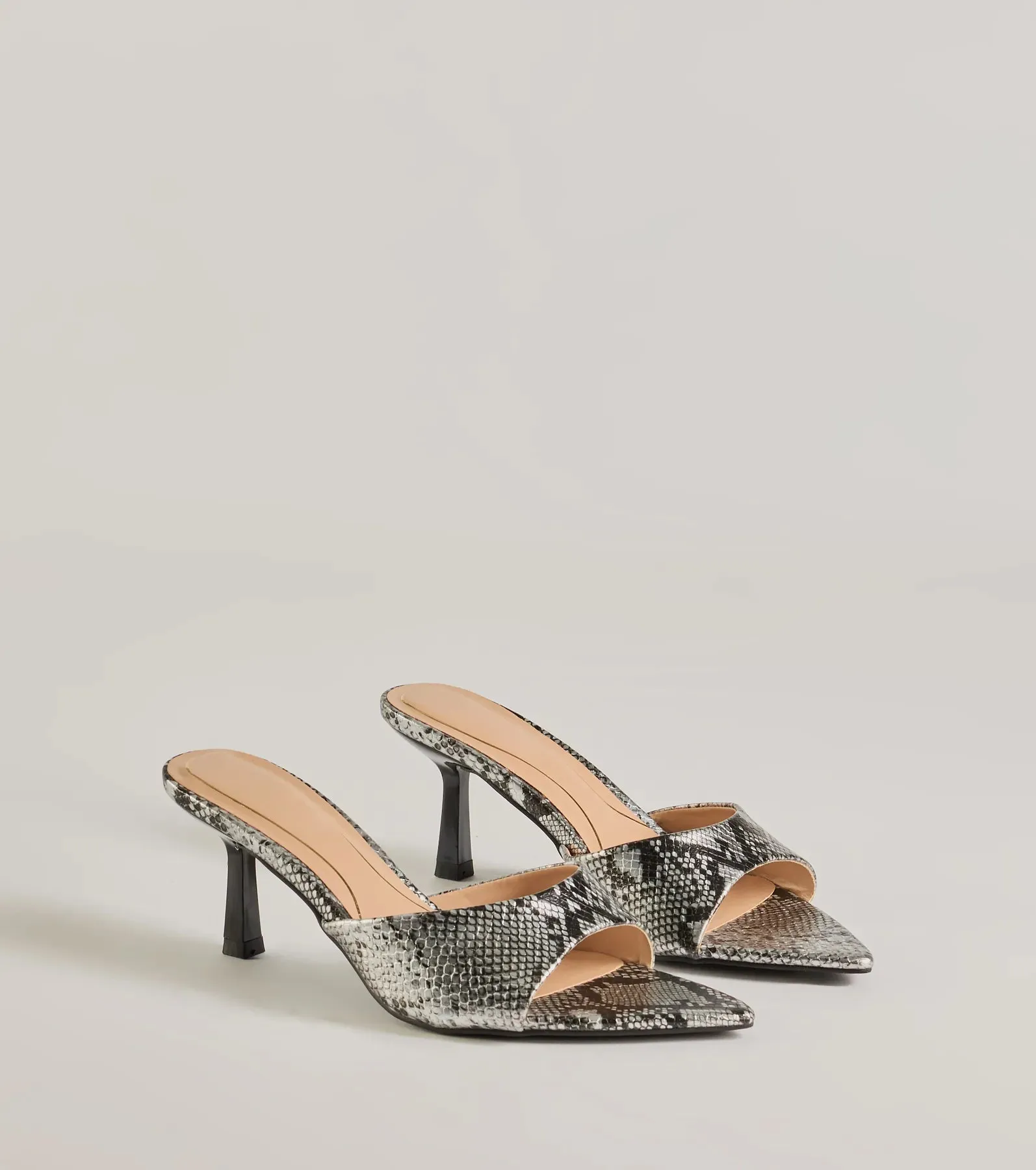 Sassy Impression Snake Print Stiletto Mules sold by Windsor