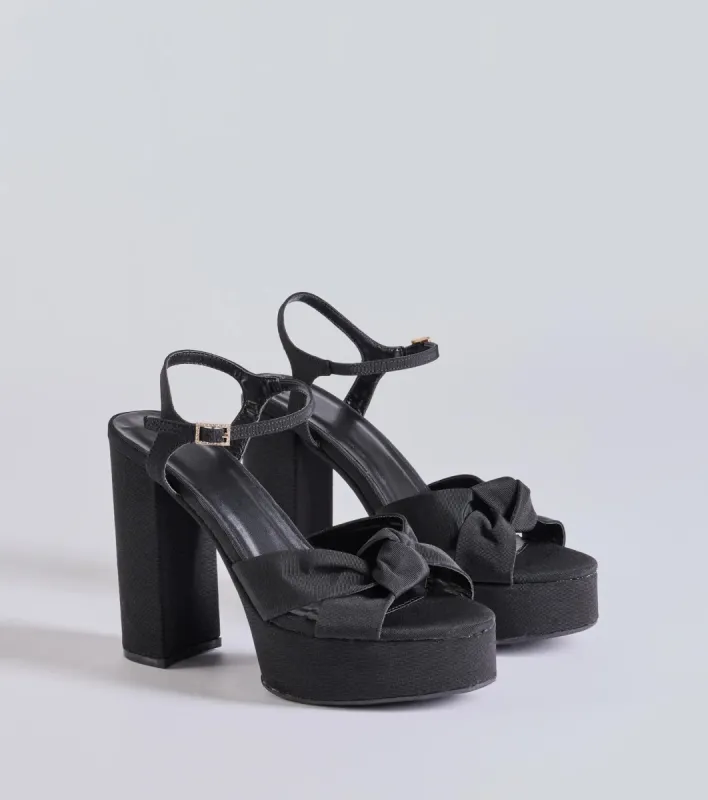 Classically Stunning Platform Knot Block Heels sold by Windsor