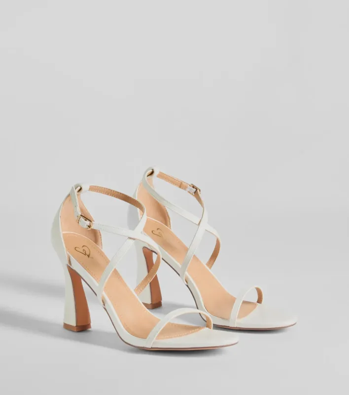 Dazzling Chic Strappy Faux Leather Block Heels sold by Windsor