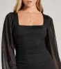 Forever Chic Long Sleeve Mesh Mini Dress sold by Windsor