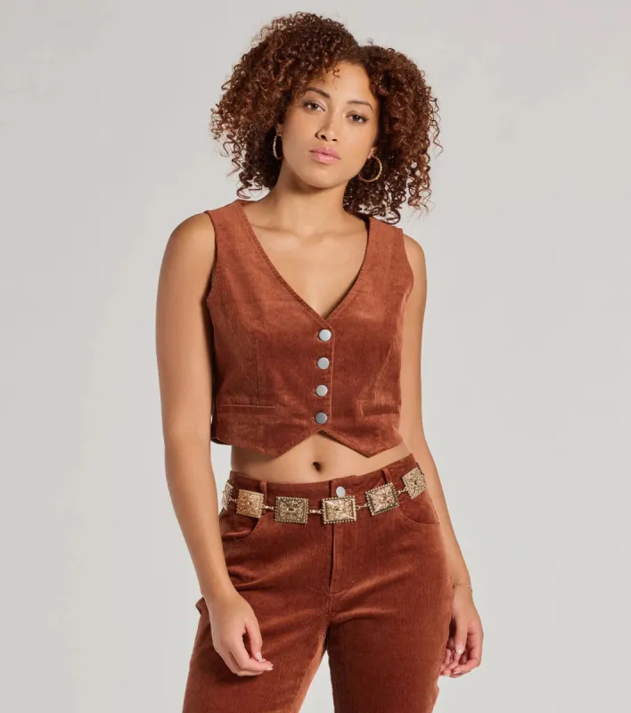 Boho Vibe Etched Concho Chain Belt sold by Windsor