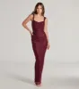 Amora Glitter Mesh High Slit Formal Dress sold by Windsor