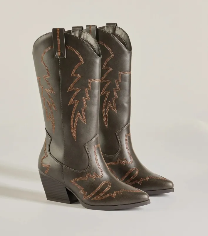 Country Girl Era Western Faux Leather Boots sold by Windsor