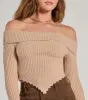 Trendy Textures Ribbed Knit Off-The-Shoulder Top sold by Windsor
