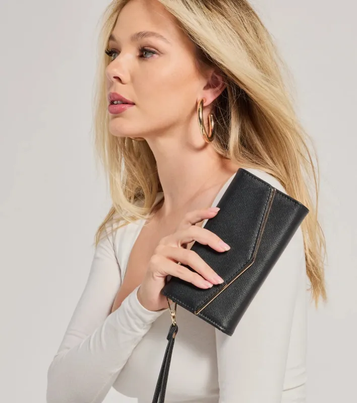 Classically Chic Faux Leather Envelope Wristlet sold by Windsor
