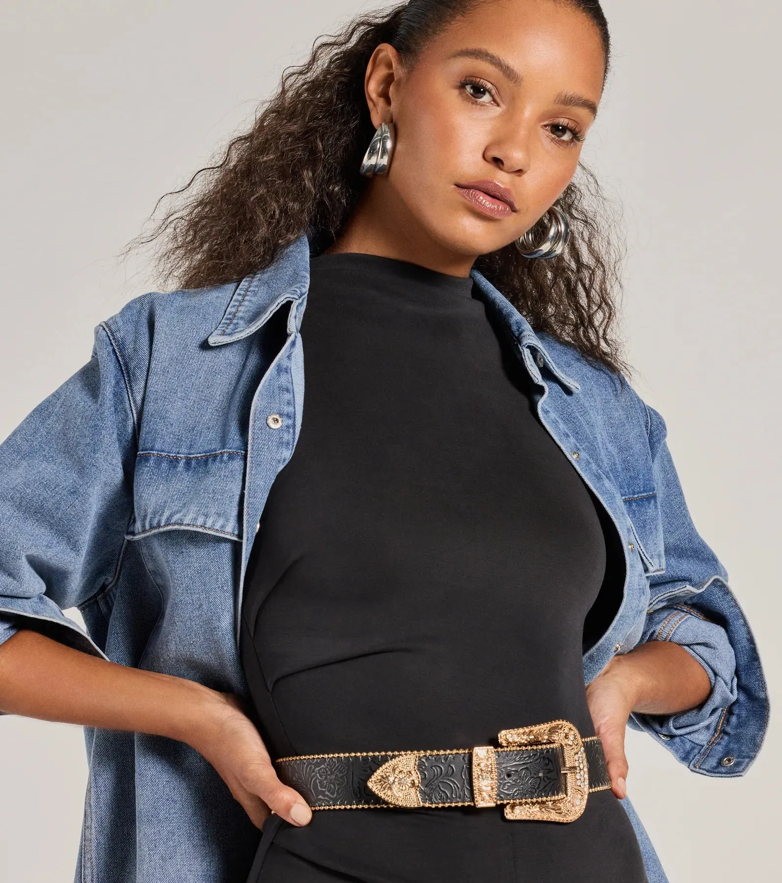 Country Chic Western Embossed Faux Leather Belt sold by Windsor product image thumbnail 3