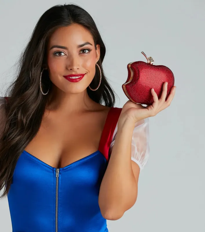 Forbidden Glamour Rhinestone Bitten Apple Clutch sold by Windsor